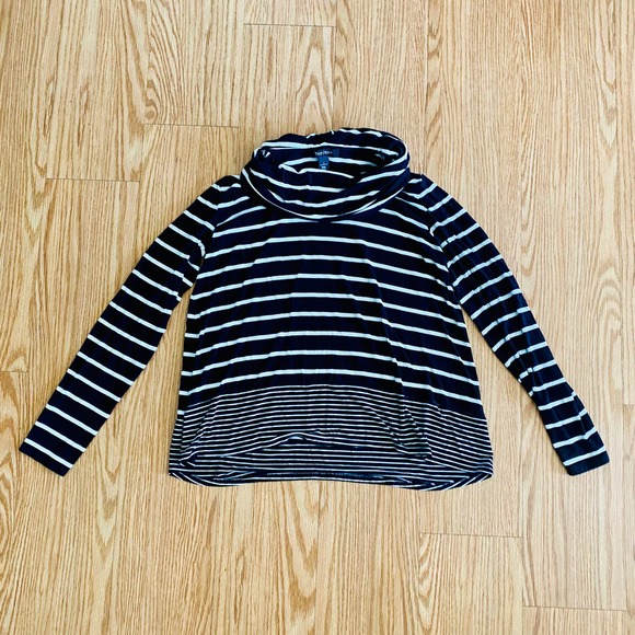 White House Black Market Tops - White House Black Market Striped Cowl Sweater Blouse Top Womens Large
